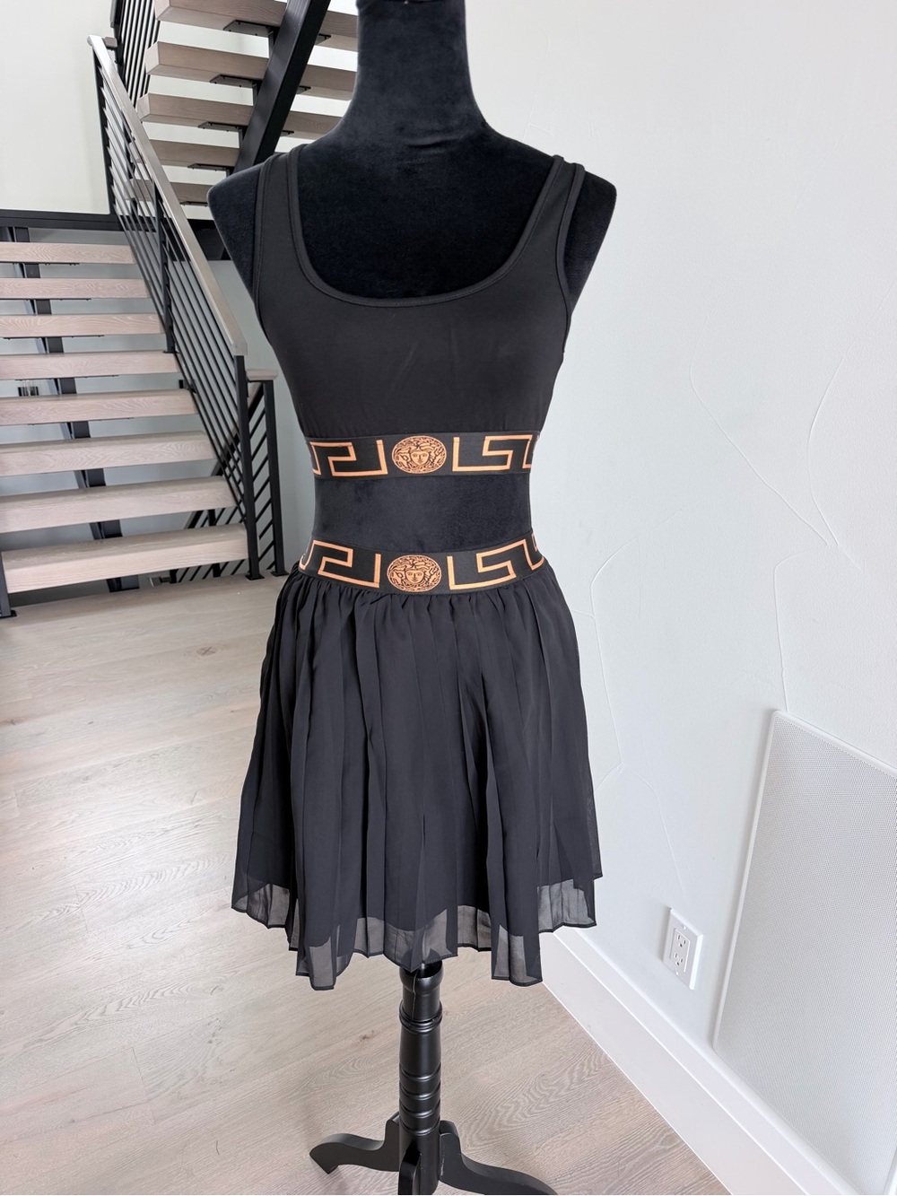 Black and Gold Tank Top with Matching Skirt size M